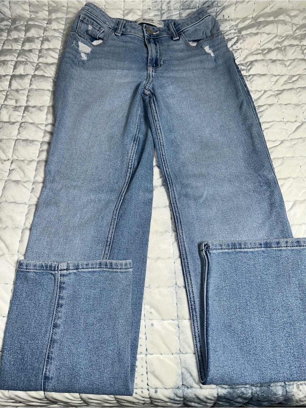 Hollister Light Blue Wide Leg Jeans - Flared Hem